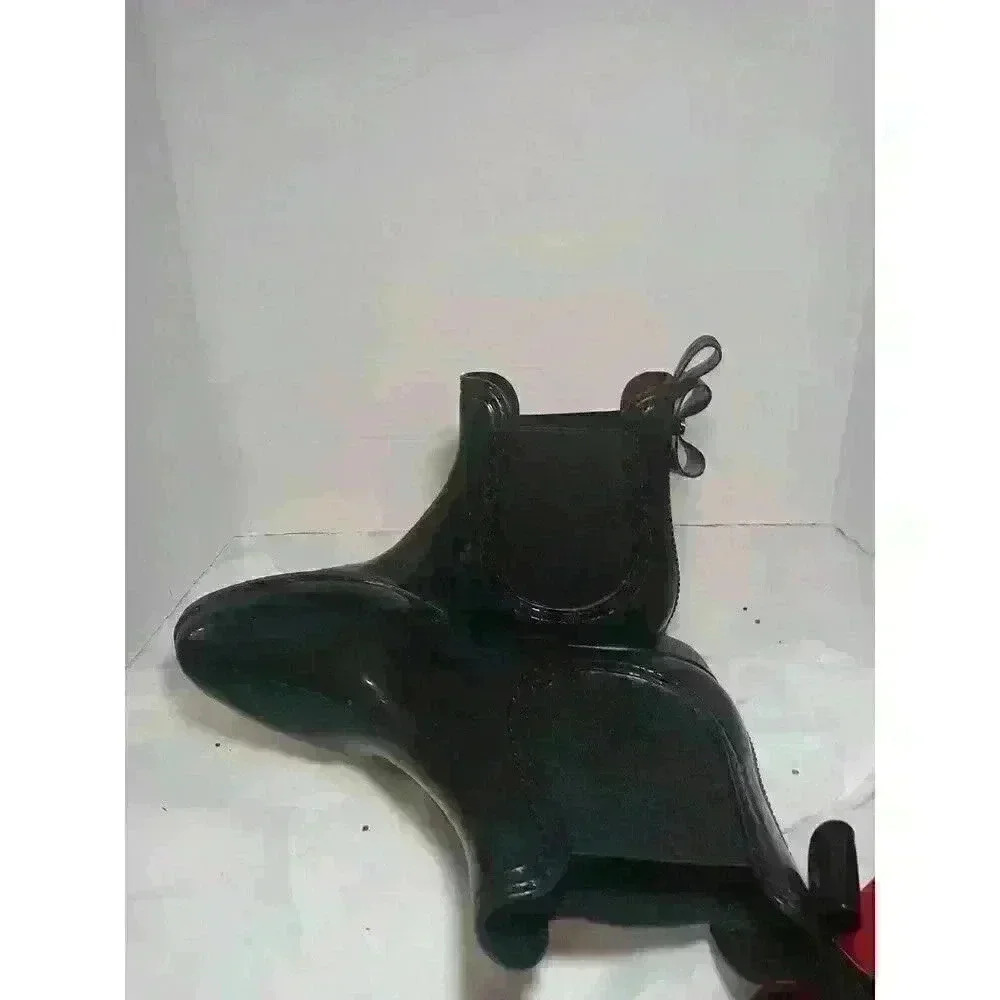Catherine Malandrino Brielle‎ Chelsea Black Rubber Ankle Rain Boots Sz 41 US 10 - Picture 4 of 5